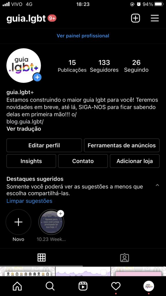 Vá até o botão "Editar Perfil"